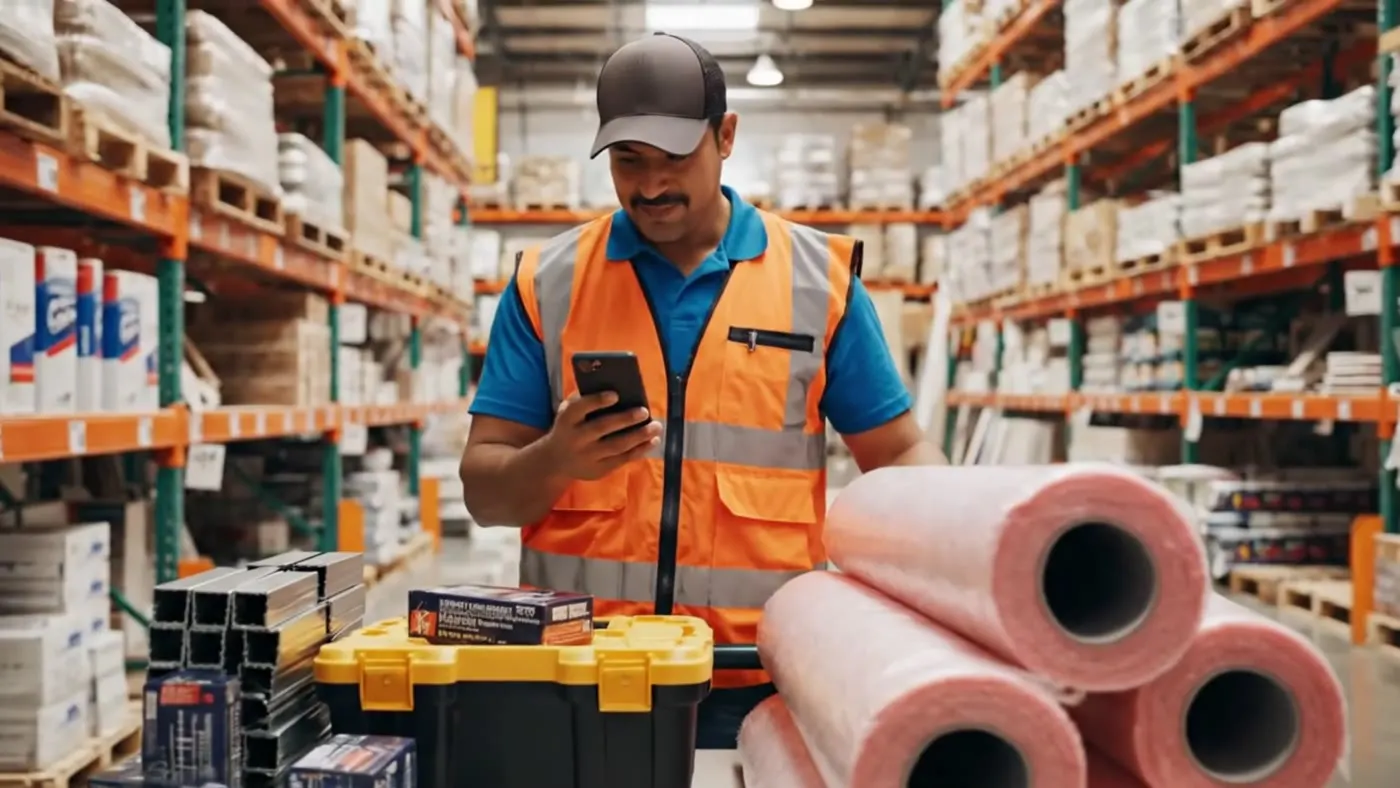 Bodeguero revisando un pedido en el celular